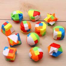 12入組益智拼圖遊戲玩具，塑料解鎖嵌鎖智能遊戲，適用於智商、邏輯測試和緩解焦慮（隨機顏色和款式） - 彩色 - 查看 1
