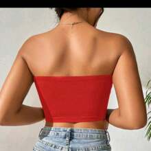 Top sexy juvenil fresco chic moda - Rojo - Ver 2