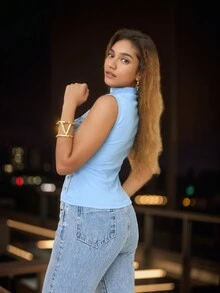 Women Tank Tops & Camis - Xanh đậm - Xem 3