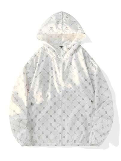 Women's Plus Size Fashionable Allover Print Sports Sun Protection Jacket Workout Jacket