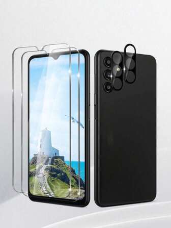 2pcs Phone Screen Protection Tempered Film & 2pcs Camera Lens Protectors Compatible With Samsung Compatible With Samsung Galaxy A15/A15 5G,A25 5G,A05s/A05,A14,A24,A34 5G,A54 ,A165G,A14,A04e,A04/A04s,A13 5G,A23 5G,A03,A13, A14 5G. Gift For Birthday, Family, Friends Tempered Glass, Phone Screen Protector, Phone Accessories