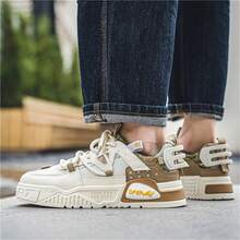 Zapatos para hombre, nuevo estilo veraniego transpirable de 2024, zapatillas deportivas para estudiantes, zapatos juveniles casuales y modernos para niños de primavera y otoño - Caqui - Ver 4