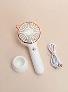 AOYI 1 pièce Recourbe-cils rechargeable 500 mAh avec 3 vitesses réglables, base avec lumière LED à pression longue, mini ventilateur portable à main, câble de charge USB inclus