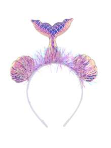 1pc Mermaid Mesh Flower Animal Design Hair Band For Party