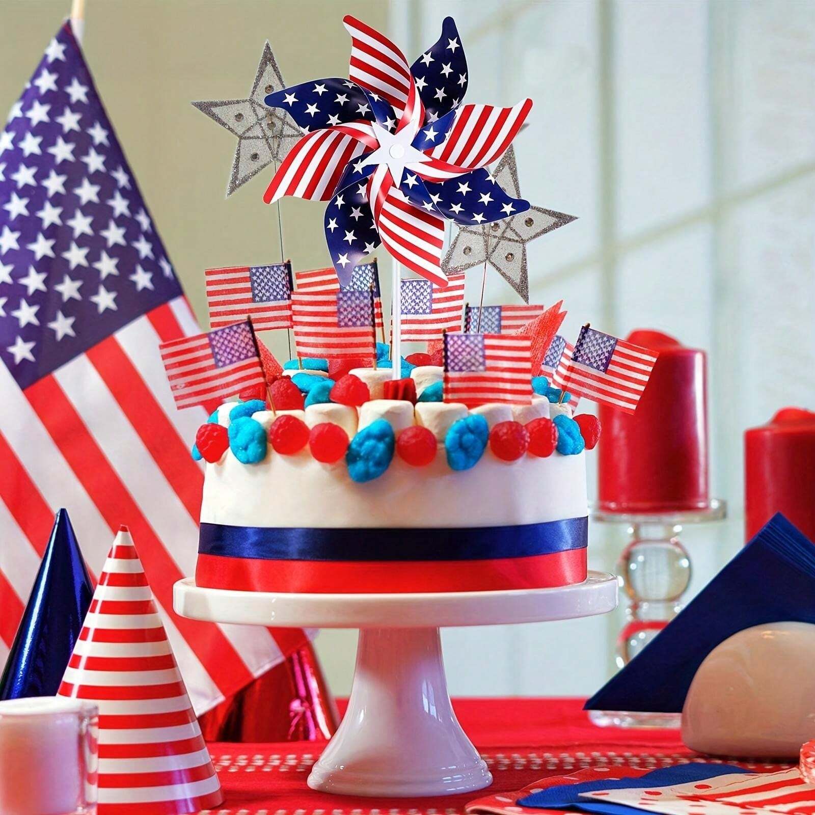 ROTERDON Amerikanische Flaggen-Wimpelkette – 4 Stück, Wetterfest, Für Garten & Party
