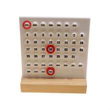 1 pieza Calendario de escritorio creativo en forma de tarjeta, calendario mensual extraíble con base de madera para recámara, hecho a mano, DIY, oficina, escritorio en casa, decoración - Multicolor - Ver 10