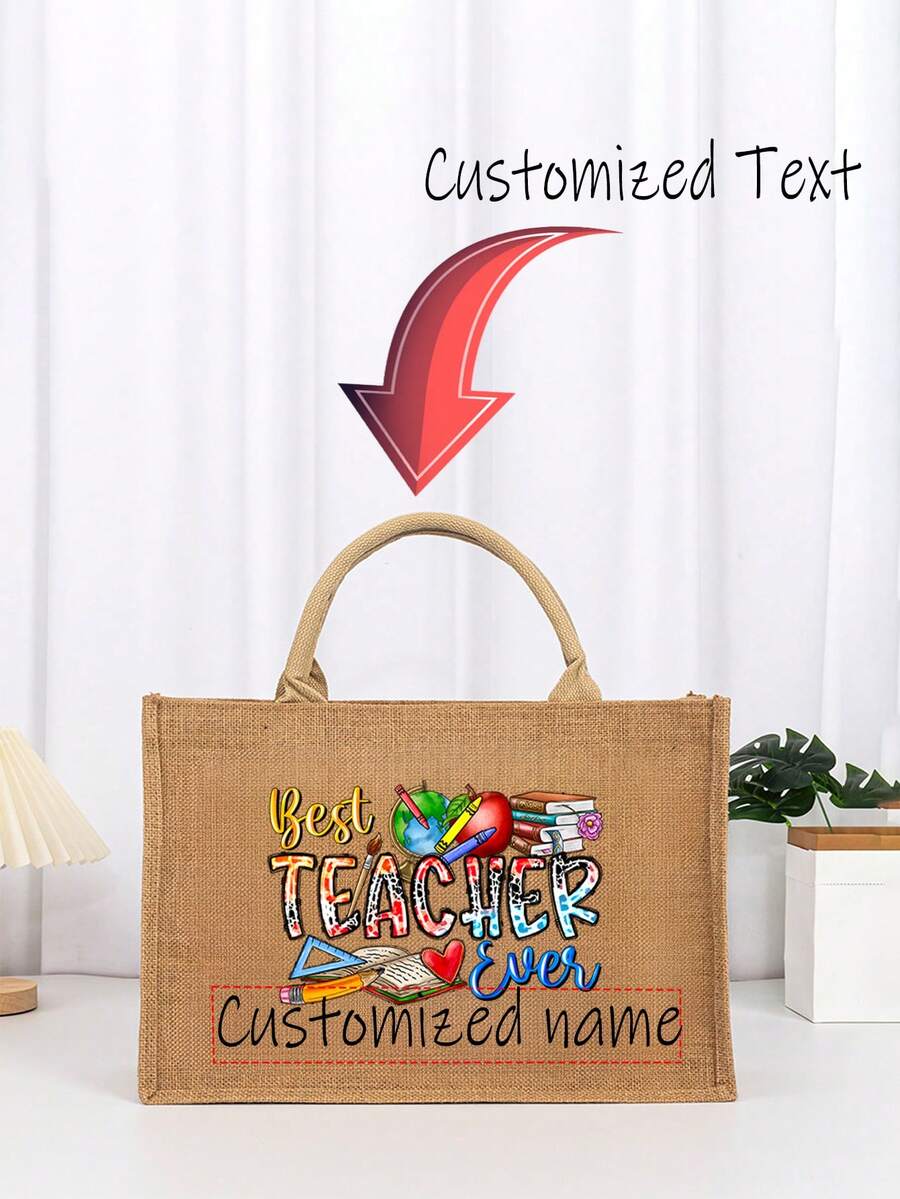 Túi quà tặng cá nhân hóa, đựng kỷ niệm trong túi vải tote, túi vải tote siêu bền có lớp lót chống thấm nước, thích hợp cho đám cưới, sinh nhật, bãi biển, ngày lễ, món quà tuyệt vời nhất cho phụ nữ, mẹ, giáo viên, bạn bè, phù dâu, học sinh - màu nâu - Xem 1