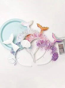 1pc Mermaid Mesh Flower Animal Design Hair Band For Party