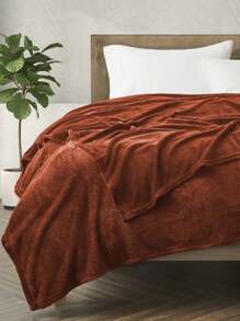 Soft Throw Blanket 17 Solid Colors King Queen Full Twin And Throw Size - Rỉ Nâu - Xem 1