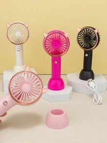 AOYI 1 pièce Recourbe-cils rechargeable 500 mAh avec 3 vitesses réglables, base avec lumière LED à pression longue, mini ventilateur portable à main, câble de charge USB inclus