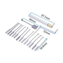 Conjunto de herramientas de cerrajero profesional de 15 piezas con bloqueo de polo doble y herramienta de apertura de cerradura Kaba. Hecho de material de acero inoxidable duradero. Este conjunto de herramientas con diferentes tamaños y ángulos se puede utilizar para abrir cerraduras de pernos. - Gris Claro - Ver 3