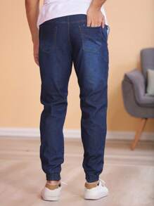 Men Pants - Dark Wash - View 4