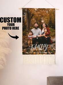 Customized Fringe Tapestry With Personalized Text, Images, Party Decoration, Wall Decor, Flag For Room, Room Decor, Tapestry, Wall Art, Custom Tapestry, Custom Flags, Home Decor, Flags For Room, Tapestry - Multicolor - View 2