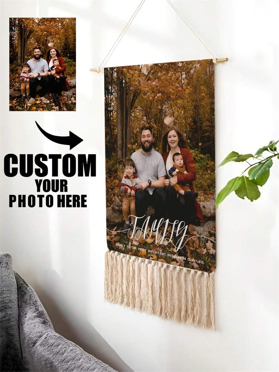 Customized Fringe Tapestry With Personalized Text, Images, Party Decoration, Wall Decor, Flag For Room, Room Decor, Tapestry, Wall Art, Custom Tapestry, Custom Flags, Home Decor, Flags For Room, Tapestry - Multicolor - View 1