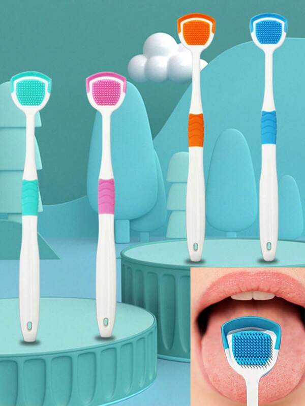 Racletă pentru limbă din silicon Perie de curățare orală Perie de curățare a limbii pentru curățare orală Îngrijire pentru igiena limbii Razuire pentru respirație proaspătă