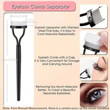 3件套眼部化妆工具套装：眉刷、眉梳、睫毛刷、睫毛分离器、眉梳、螺旋刷、专业睫毛膏刷、眉毛睫毛修整刷 - 彩色 - 查看 6