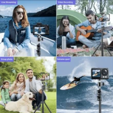 Sleek Extendable Tripod With Gimbal Head & Phone Holder - Portable & Perfect For Photography, Live Streaming - Black - View 3