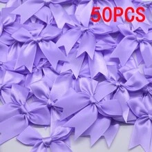 50pcs Large Satin Ribbon Bows, Colorful Tail-Shaped Bowknots, Mixed Color Cute Knots Perfect For Decorating Cake Boxes, Candy And Gift Packaging, Party Favors - Multicolor - View 16