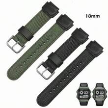 Dây đeo đồng hồ bằng vải nylon cho AE1200 1000 SGW300 400H MRW-200 W-S200H W-800H W-216H W-735H F-108WH AEQ-110W - 18mm - Xem 1