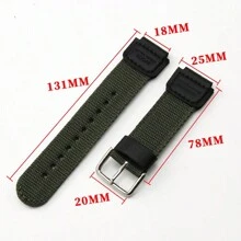 Dây đeo đồng hồ bằng vải nylon cho AE1200 1000 SGW300 400H MRW-200 W-S200H W-800H W-216H W-735H F-108WH AEQ-110W - 18mm - Xem 7