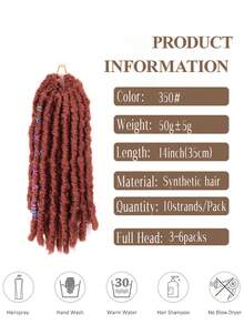 14 Inch Ngắn Dreadlock Locs Móc Tóc 10 Dây/1 Gói Giả Locs Làm Tóc Cho Nữ Trước Vòng Mềm Locs Dreadlock Locs - Màu nâu tối - Xem 4