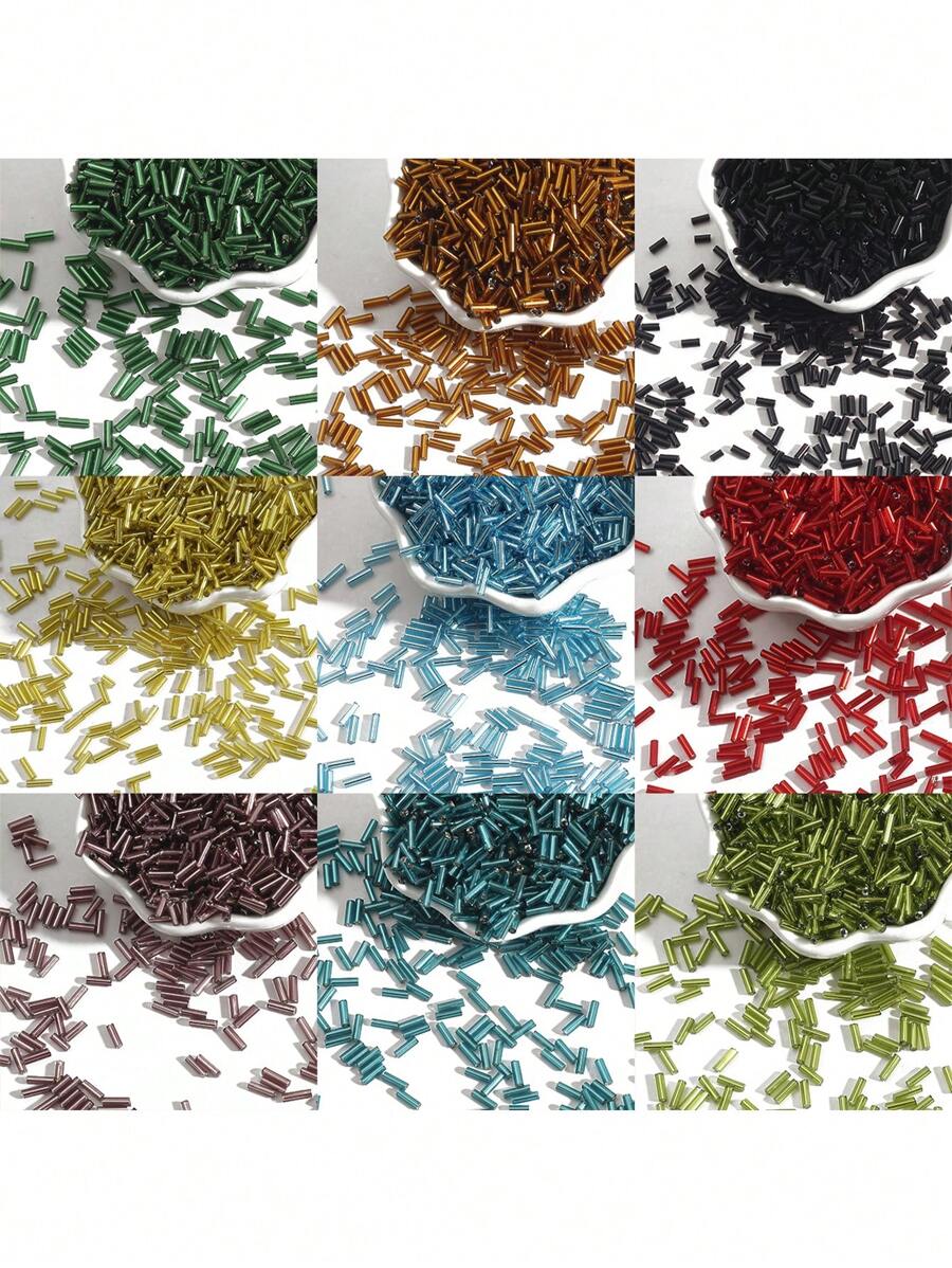 beadia 300 piezas de tubos largos de vidrio rellenos de plata para hacer joyas, accesorios de ropa de cuentas hechas a mano, y otros trabajos manuales