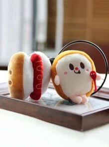 1 pieza Colgante de peluche con diseño de hamburguesa, perro caliente, pierna de pollo y papas fritas, adorno colgante creativo para mochila, decoración del hogar