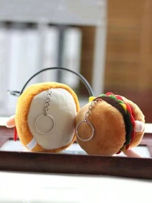 1 pieza Colgante de peluche con diseño de hamburguesa, perro caliente, pierna de pollo y papas fritas, adorno colgante creativo para mochila, decoración del hogar