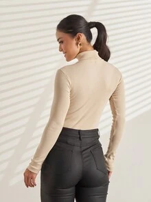 Women Knit Tops - 米色 - 查看 2