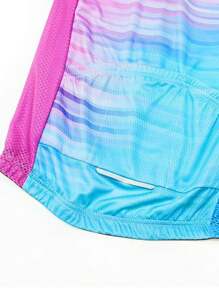 Conjunto de ropa de ciclismo para mujer de 2 piezas, maillot + ropa de bicicleta de montaña, ropa de ciclismo transpirable y de secado rápido para carreras - Morado - Ver 4