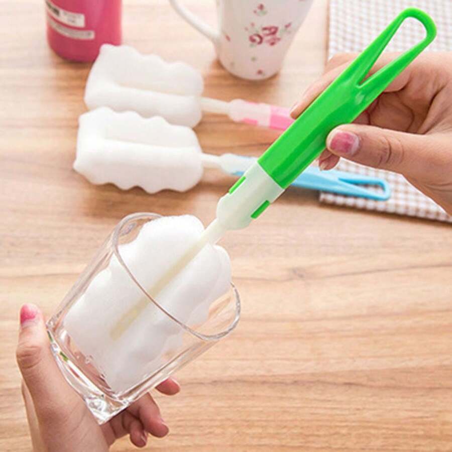 Limpia tazas térmicas set de 3 esponjas de regalo Taobao de color al azar con mango para colgar y engrosadas - Multicolor - Ver 1
