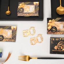 50岁生日派对礼物和纪念金开瓶器、50周年结婚纪念装饰、金色和黑色主题派对礼物、派对礼物、家庭聚会礼物、送给爸爸的礼物、送给妈妈的礼物、送给老师的礼物、送给姐妹的礼物、趣味礼物、送给朋友的礼物、圣诞节 - 黑色 - 查看 6