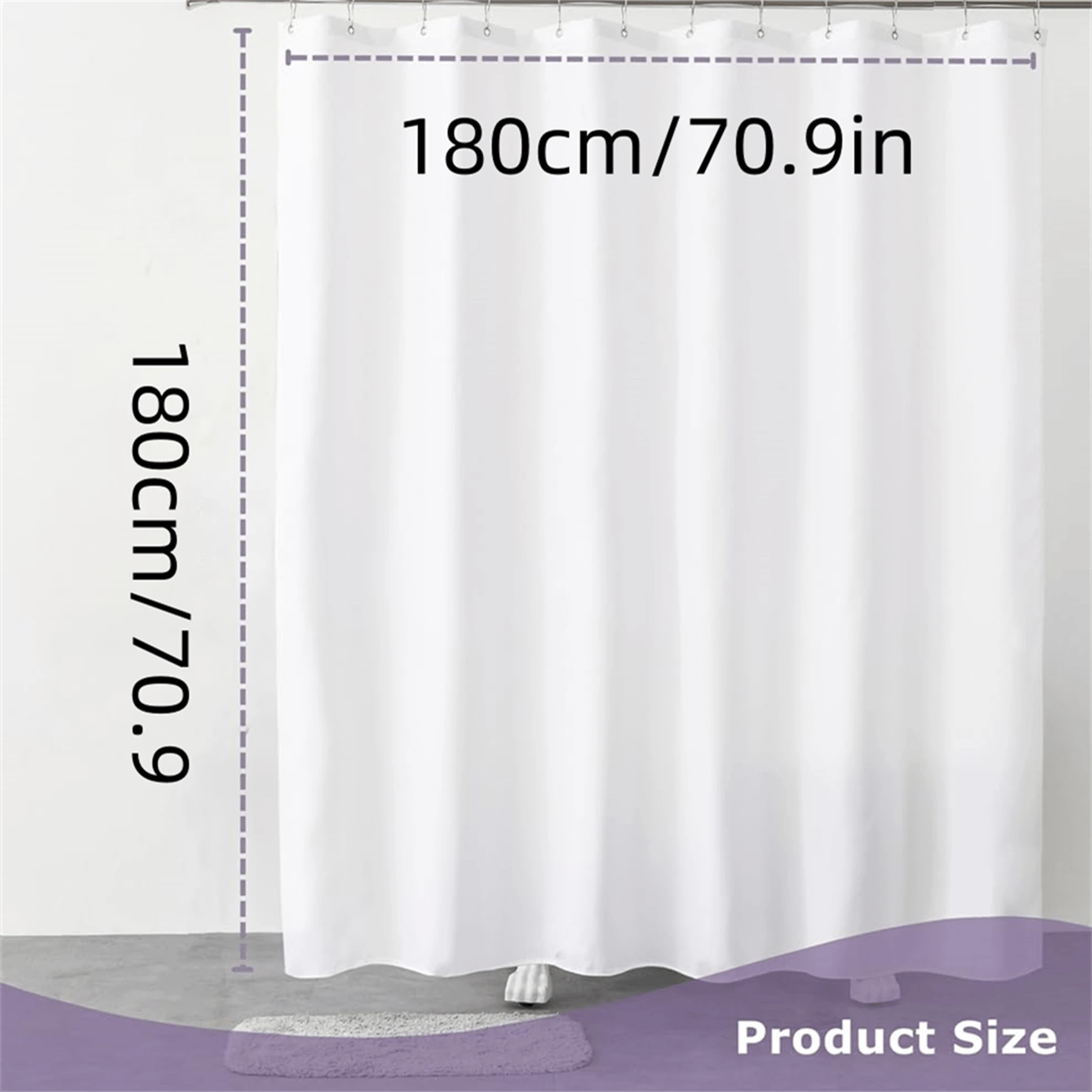 1pc Transparent Shower Curtain With Modern Minimalist Design ...