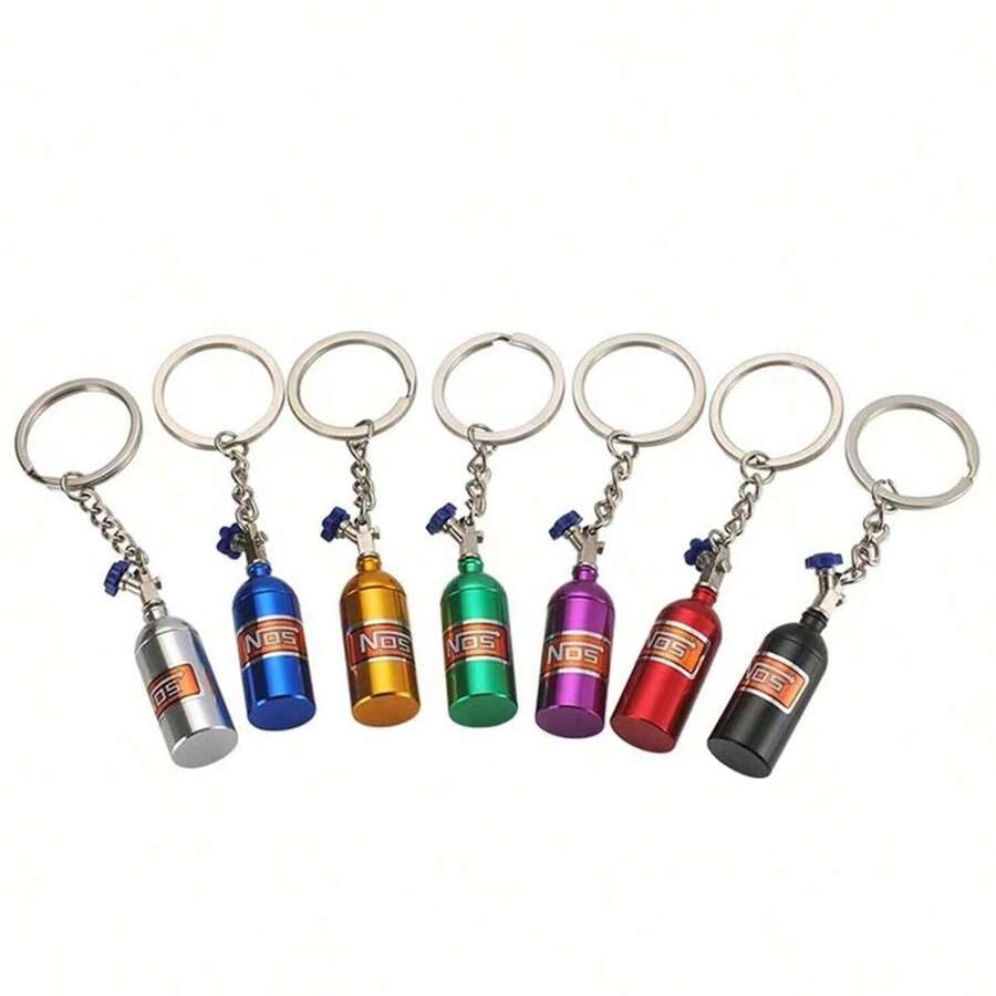 Unique Mini Car Turbo NOS Keychain Nitrogen Bottle Metal  Key Ring Stash Pill Box Storage Stylish Car Motorcycle Interior - Qiping - View 1