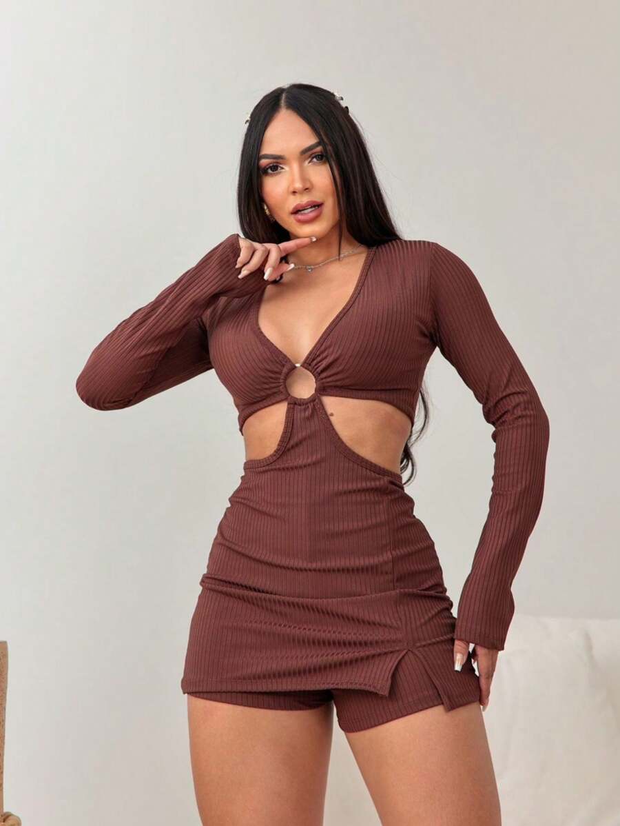 Women Jumpsuits - 鏽棕色 - 查看 1