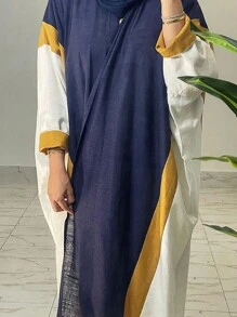 1pc Women's Color Block Fashionable Cardigan Outfits Suitable For Parties And Daily Wear - Blue - View 4