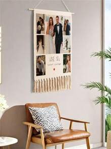 1pc Customized Decorative Tapestry, Custom Text Photo, Personalized Fringed Tapestry, Customized Image Text, Custom Party Tapestry, Wall Decoration, Flag For Room, Room Decor, Tapestry, Wall Art, Custom Tapestry, Custom Flags, Home Decor, Flags For Room, Tapestry - Multicolor - View 4