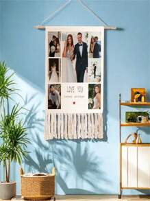 1pc Customized Decorative Tapestry, Custom Text Photo, Personalized Fringed Tapestry, Customized Image Text, Custom Party Tapestry, Wall Decoration, Flag For Room, Room Decor, Tapestry, Wall Art, Custom Tapestry, Custom Flags, Home Decor, Flags For Room, Tapestry - Multicolor - View 2