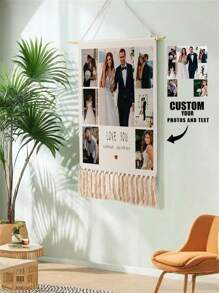 1pc Customized Decorative Tapestry, Custom Text Photo, Personalized Fringed Tapestry, Customized Image Text, Custom Party Tapestry, Wall Decoration, Flag For Room, Room Decor, Tapestry, Wall Art, Custom Tapestry, Custom Flags, Home Decor, Flags For Room, Tapestry - Multicolor - View 1