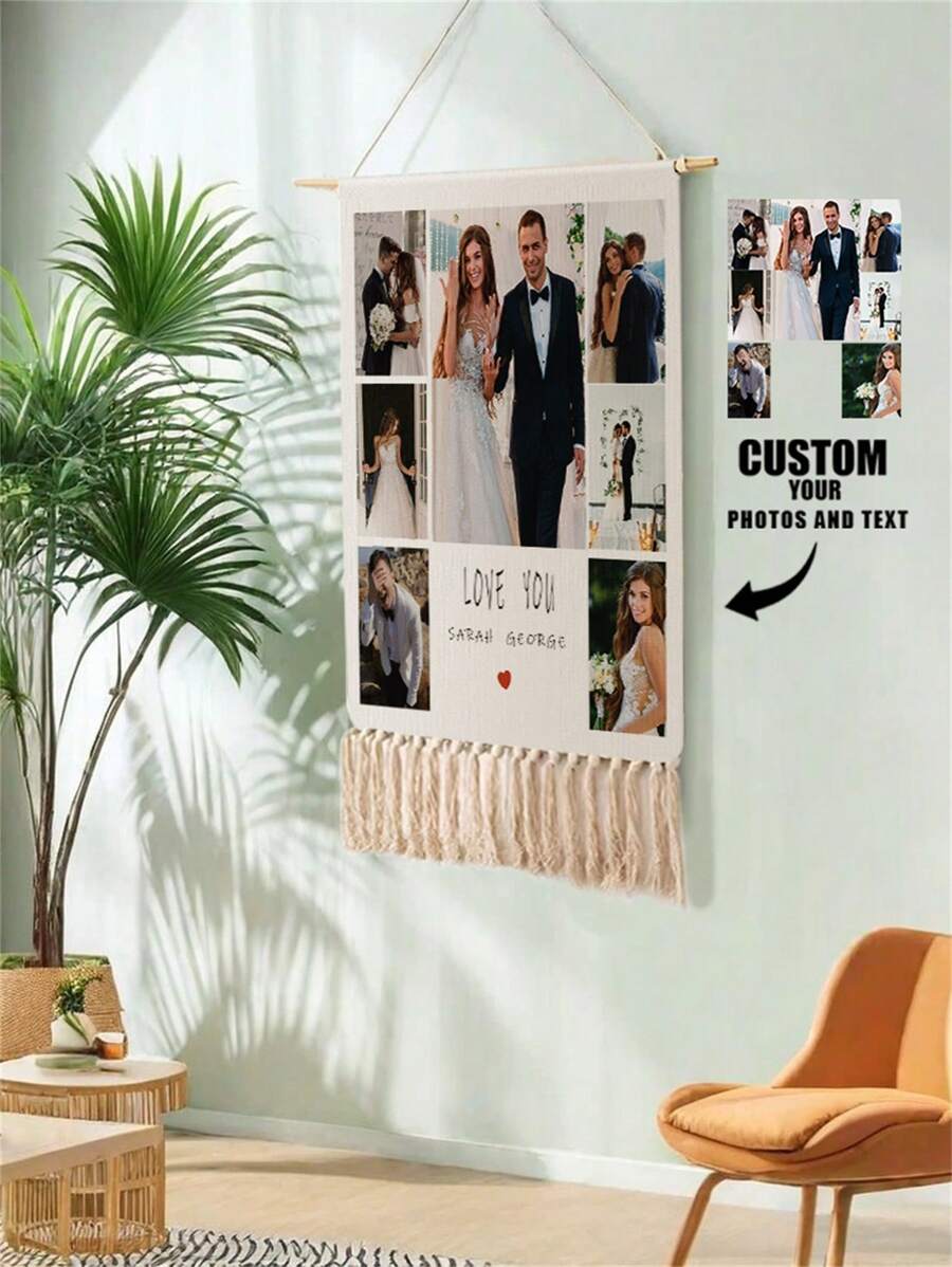 1pc Customized Decorative Tapestry, Custom Text Photo, Personalized Fringed Tapestry, Customized Image Text, Custom Party Tapestry, Wall Decoration, Flag For Room, Room Decor, Tapestry, Wall Art, Custom Tapestry, Custom Flags, Home Decor, Flags For Room, Tapestry - Multicolor - View 1