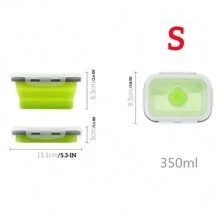 1PC,Collapsible Silicone Food Container Portable Colorful Bento Containers Lunch Box Microware Home Kitchen Outdoor Food Storage Picnic Camping Rectangle Outdoor Box Portable Food Bowl Utility Tools Outdoor Tools