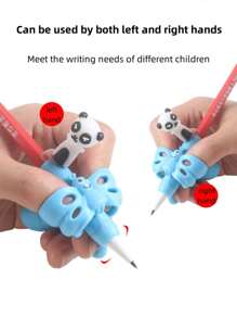2/4pcs Green TPR Butterfly Shaped 3-Finger Pencil Grip Correction Tools, Writing Training & Educational Supplies, Ergonomic Design - Multicolor - View 3
