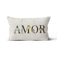 Capa de Almofada Frases Amor 30x50cm - Bege - Visão 2