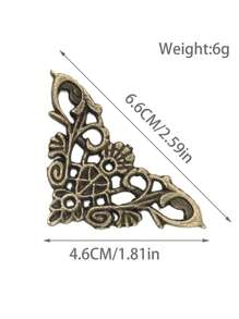 4pcs Vintage Style Wooden Box Corner Protectors With Hollow Out Design - Bronze - View 8