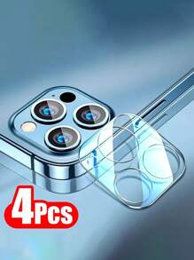 [4入組]可用於Iphone 14 Pro Max/12/13/11的3D相機鏡頭10H硬度全覆蓋保護套，透明玻璃保護膜