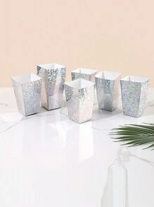 Set de 5 cajas de palomitas de maíz para fiestas, cajas de papel para dulces y regalos de cumpleaños - Multicolor - Ver 5