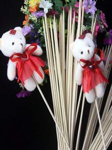 100pcs 30cm Disposable Bamboo Skewers For Barbecue, Cotton Candy, DIY Craft, Fresh Flowers & Fruits, Camping, Available In 200pcs/300pcs/10pcs,Bbq,Picnic,Camping,Garden,Patio,Outdoor,Garden Decor,Outdoor Decor.