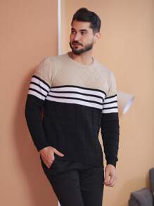 Men Sweaters - كاكي - مشاهدة 5