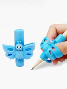 2/4pcs Green TPR Butterfly Shaped 3-Finger Pencil Grip Correction Tools, Writing Training & Educational Supplies, Ergonomic Design - Multicolor - View 12