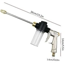 1入組草坪灌溉水槍，可調節式灑水器，家用高壓洗車水槍，園藝澆水工具 - 銀色 - 查看 2